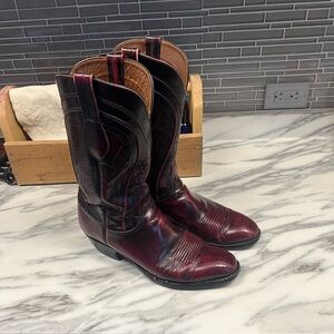Lucchese Gavin Handmade Cowboy Boots Black Cherry 11.5 D